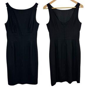 J Crew Wool Little Black Dress Sz 8 LBD Fitted Knee Length Classic Capsule VGUC